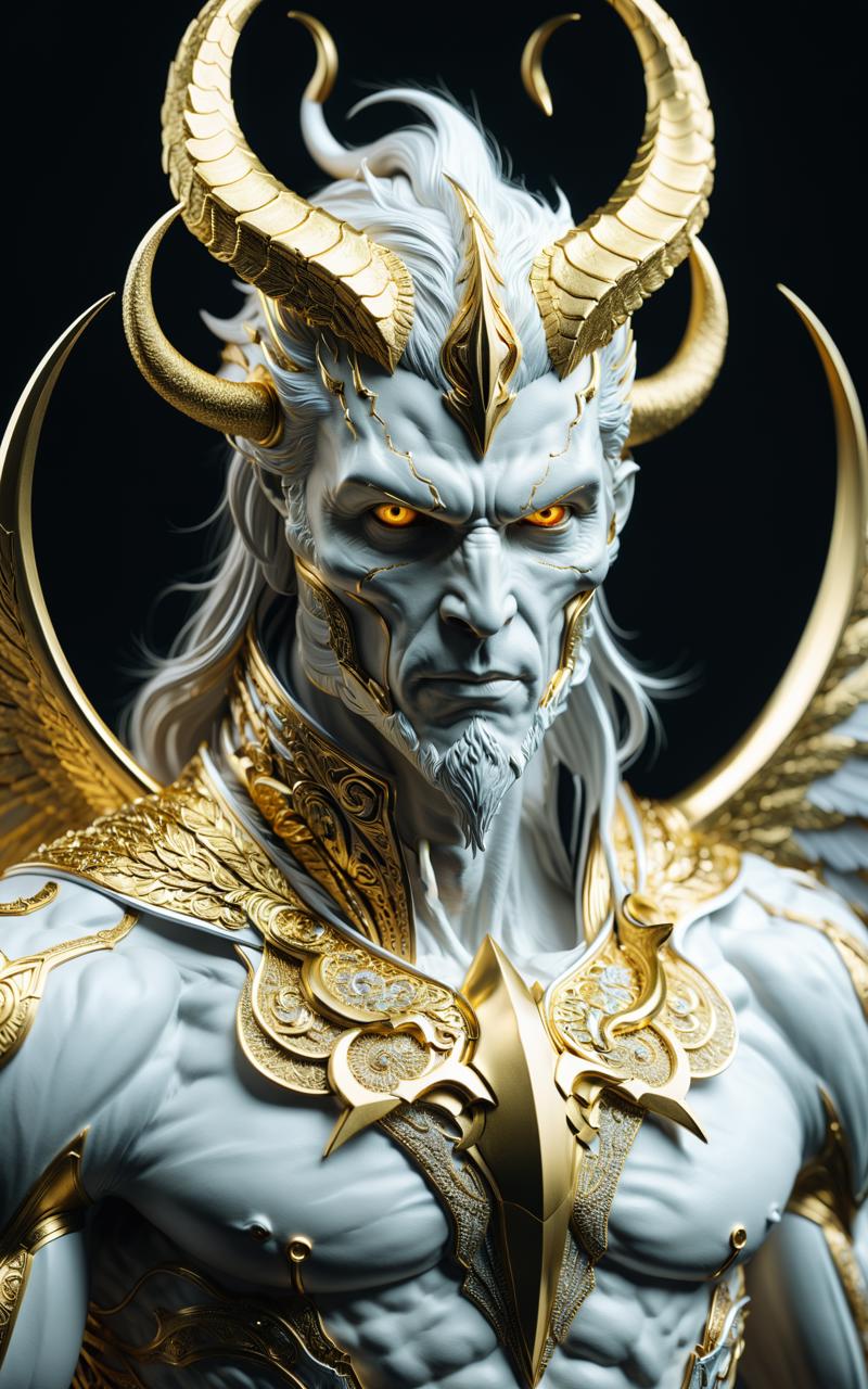 04409-1297980930-Biogenetic Lucifer in white and gold, trending on artstation, sharp focus, studio photo, intricate details, highly detailed, by.png